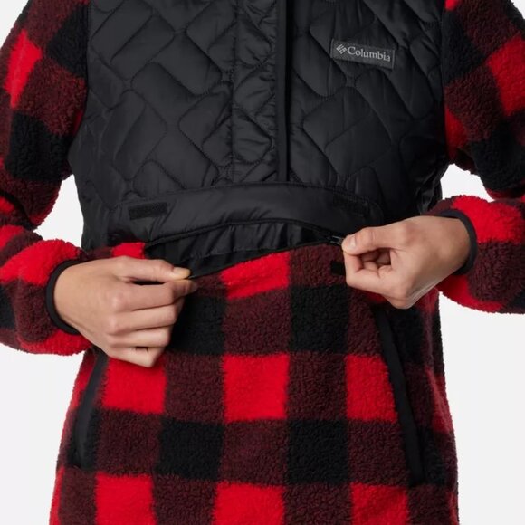 Columbia | Sweet View™ Fleece Hooded Pullover | Red & Black Buffalo Check | XL - Picture 2 of 14